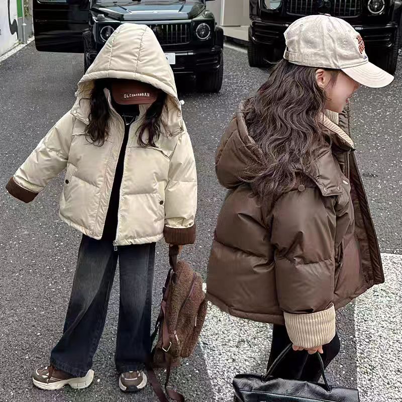 女童面包棉服冬季2025新款洋气中大童女孩棉袄冬装加厚棉衣外套潮