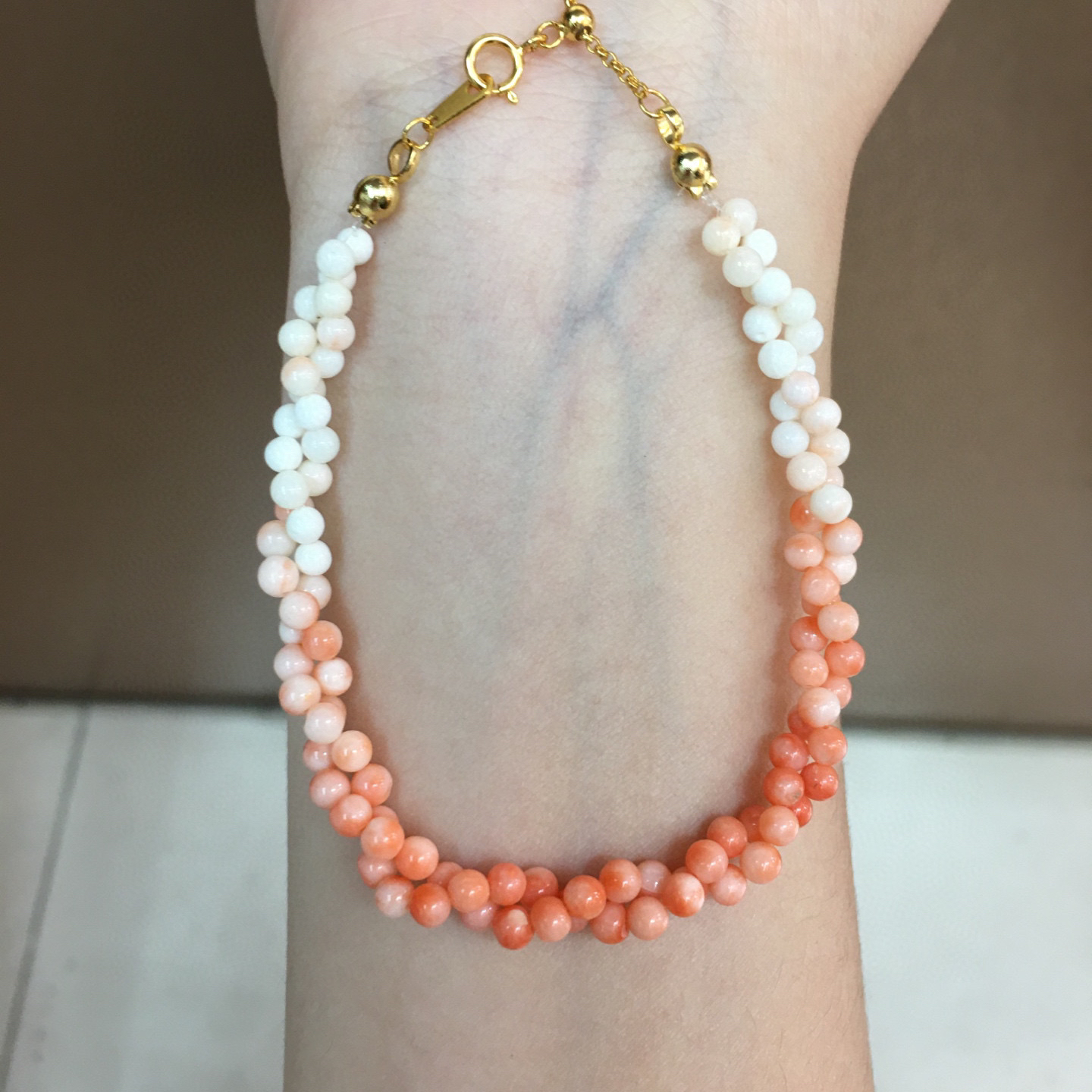 台湾彩虹色珊瑚手串