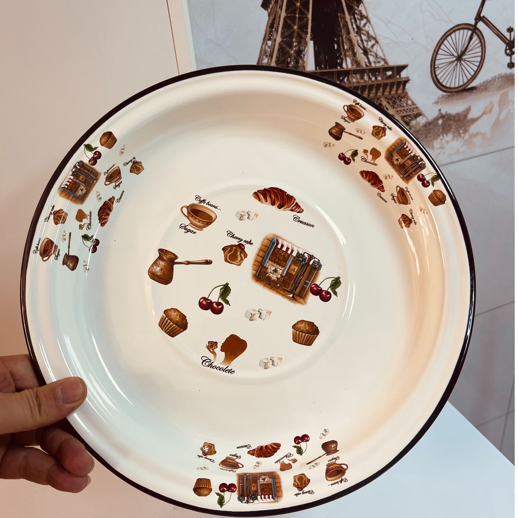 美式咖啡大号搪瓷盘子
