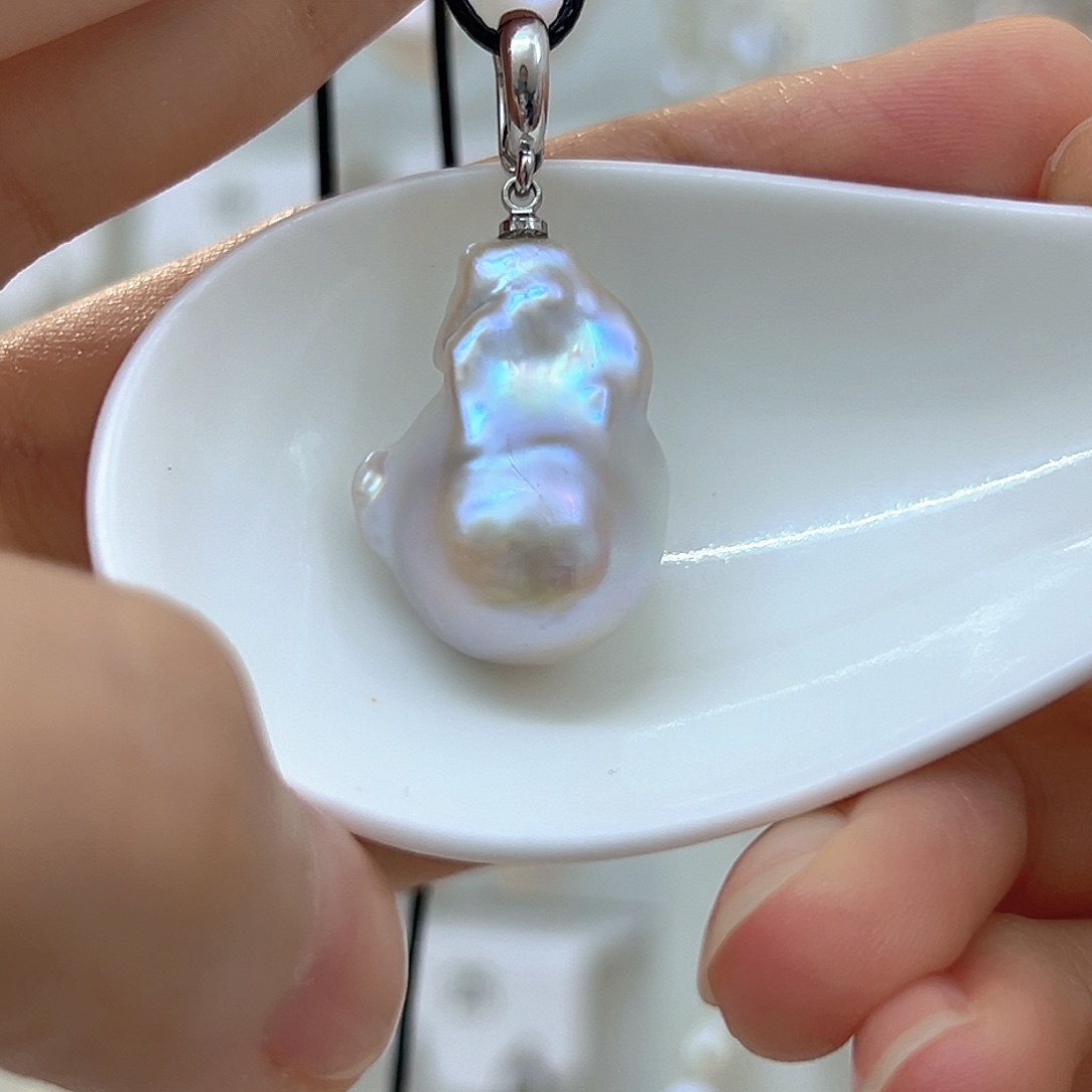 淡水珍珠银S925镶嵌颈饰