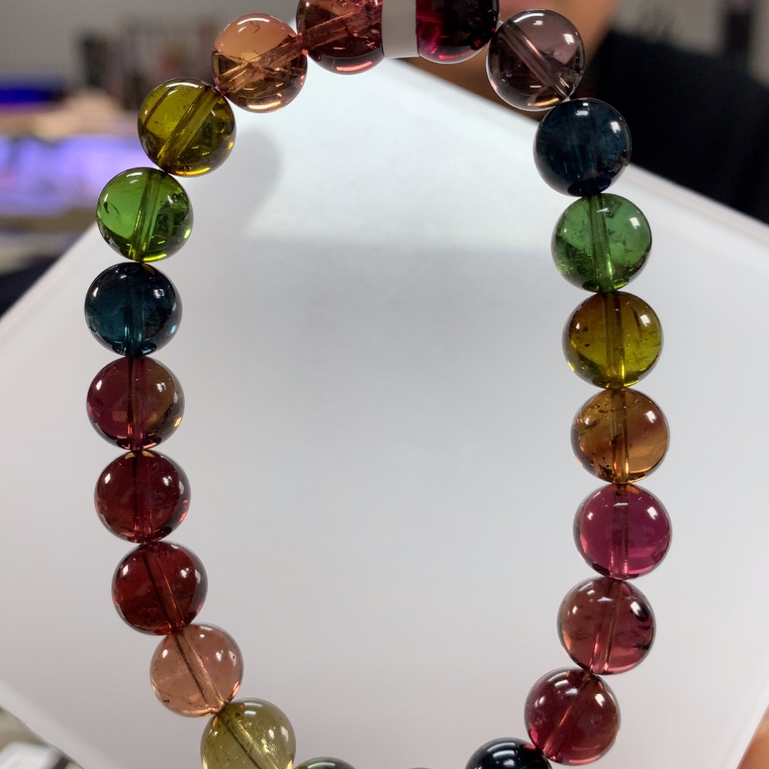 碧玺手链未镶嵌9毫米左右