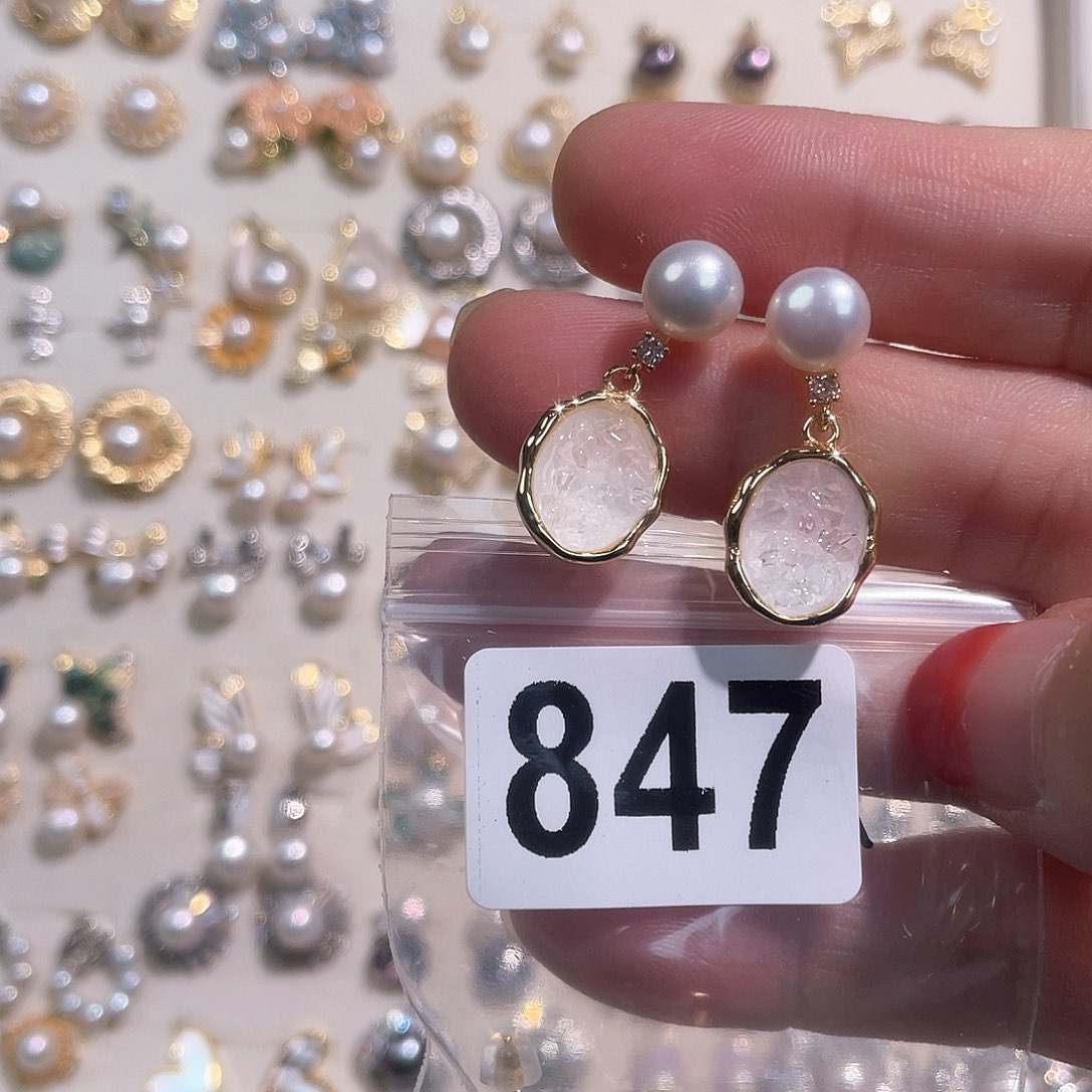 合金淡水珍珠耳饰辰