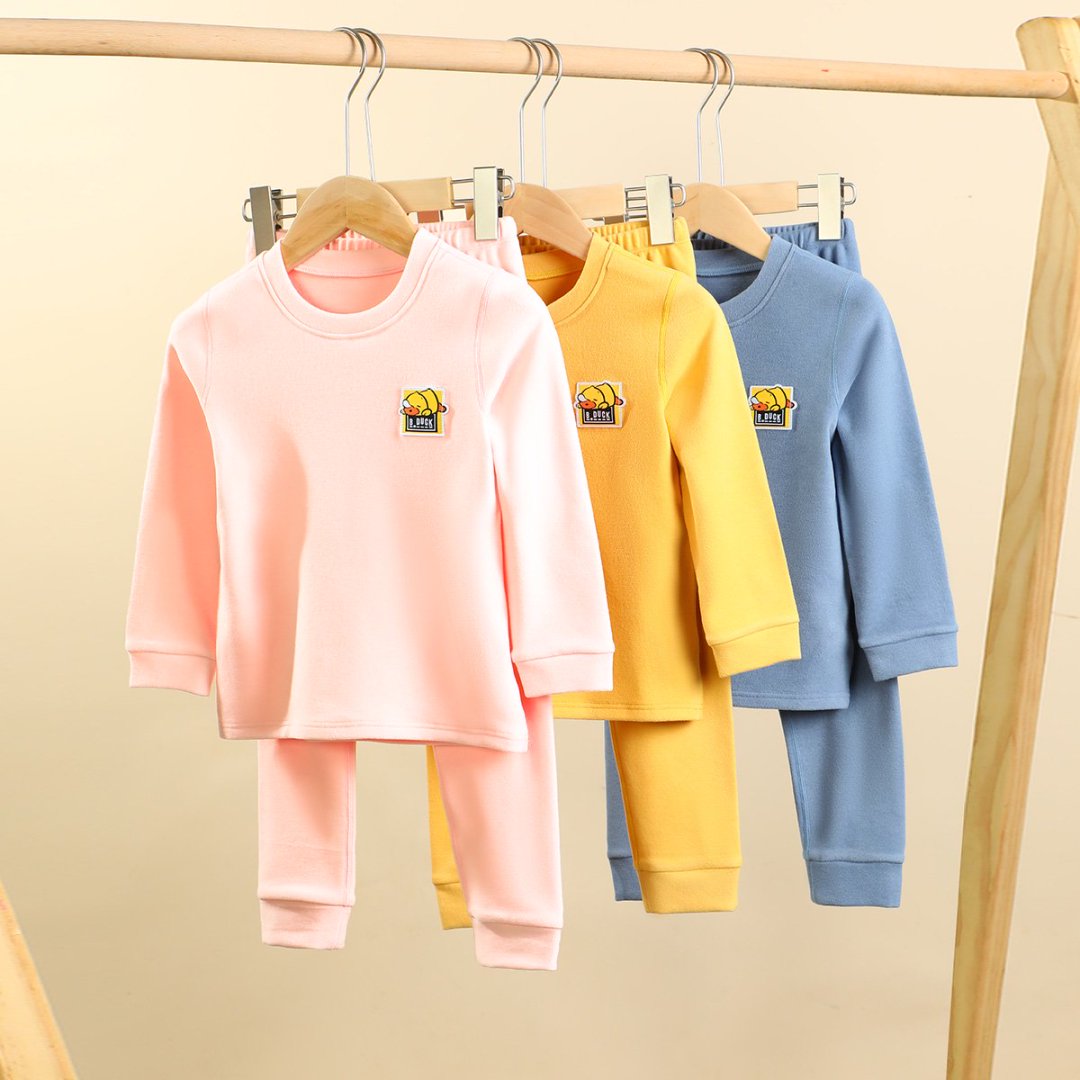 【德绒】bduck小黄鸭童装儿童套装家居服秋冬两件套BF5487071（512）