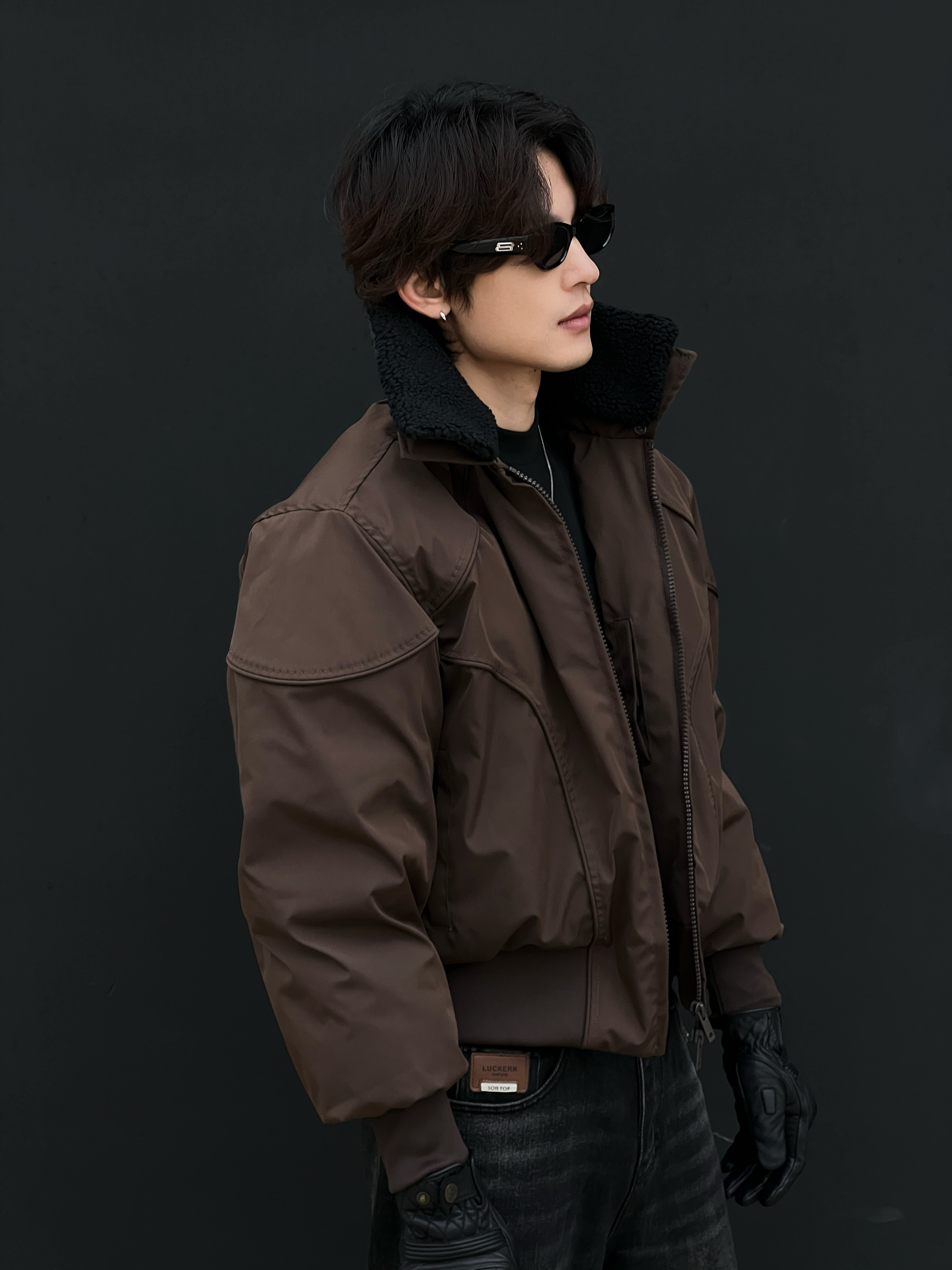 TENG-冬季新款棉衣时尚加厚百搭三防棉服可脱卸领短款翻领w2721