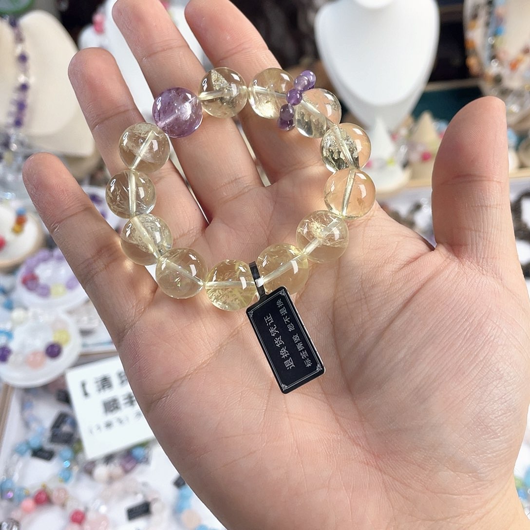 银S925镀金镶嵌手链水晶