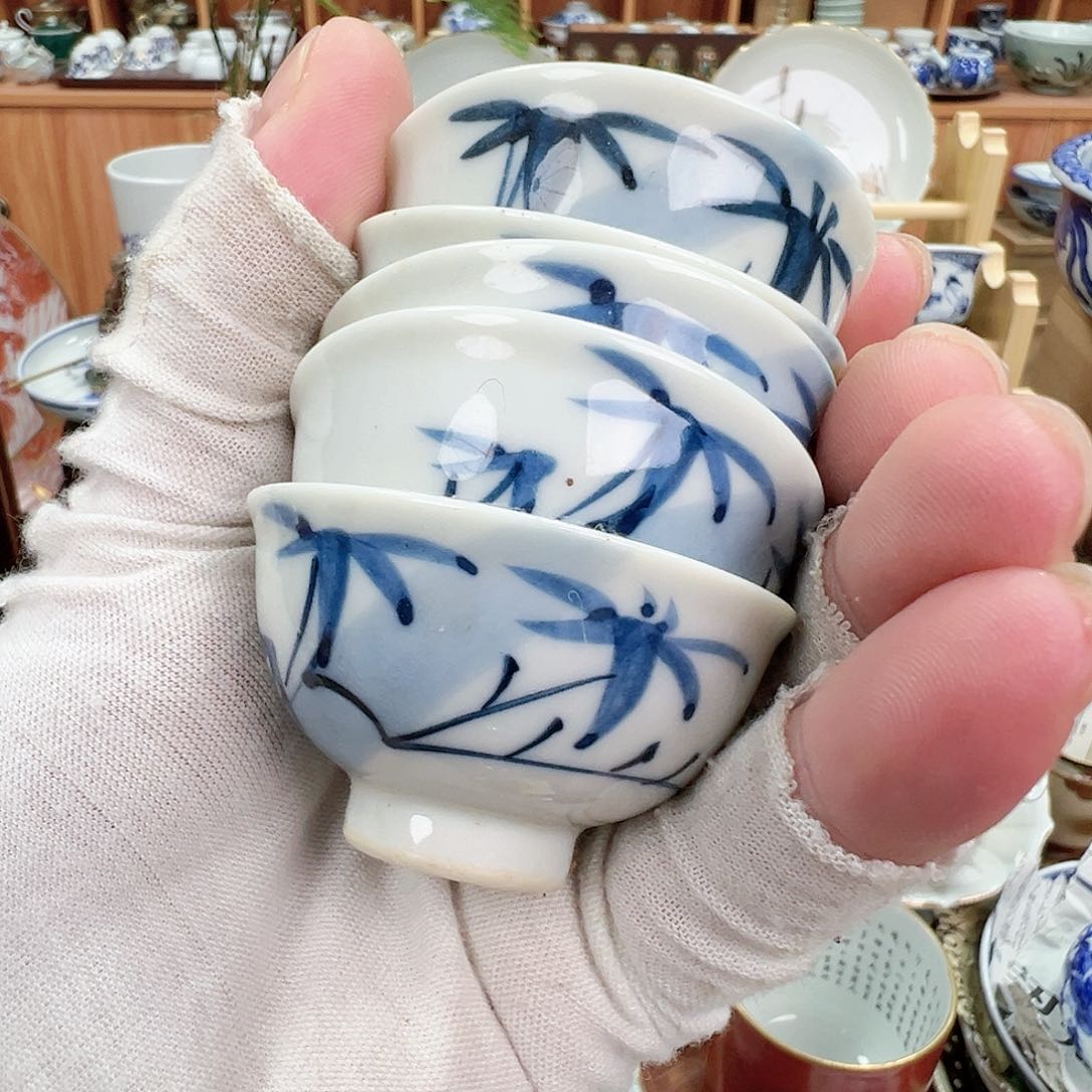 柴窑茶杯茶壶一口杯五只