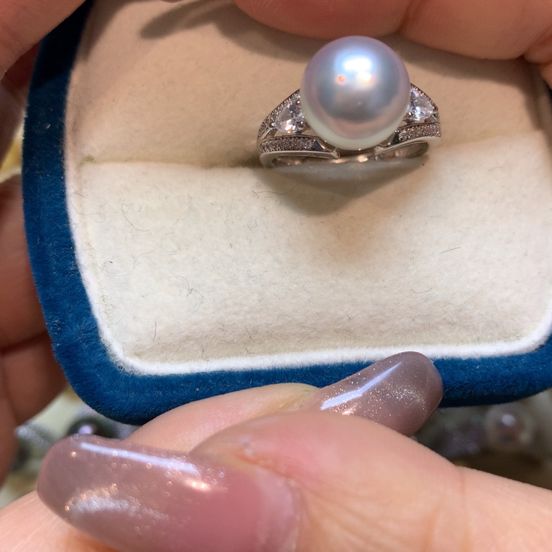 海水珍珠戒指银S925镶嵌