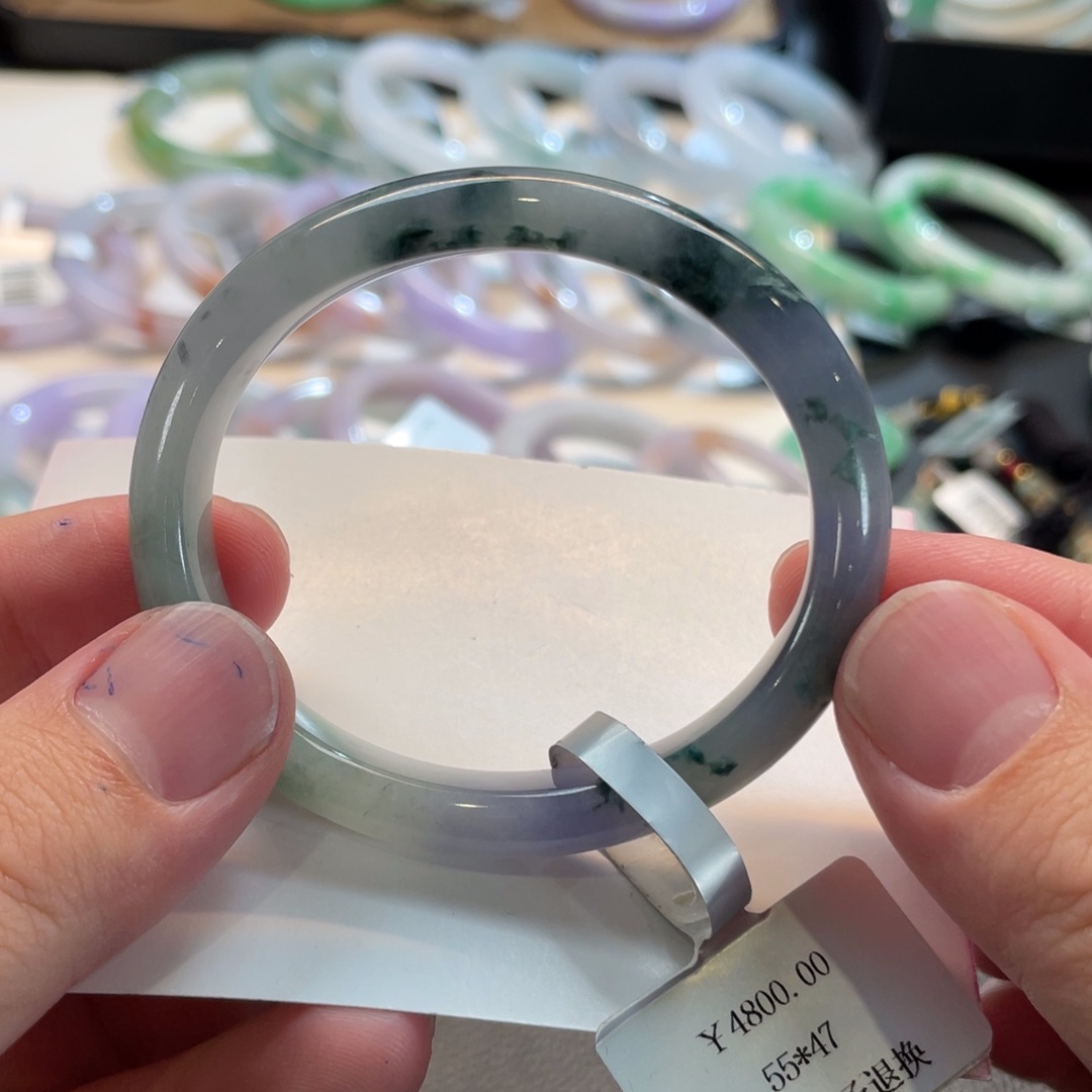 翡翠未镶嵌手镯147号 55贵妃