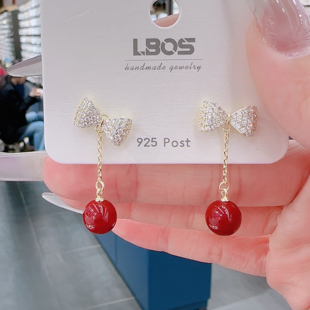 锆石铜合金925银耳环