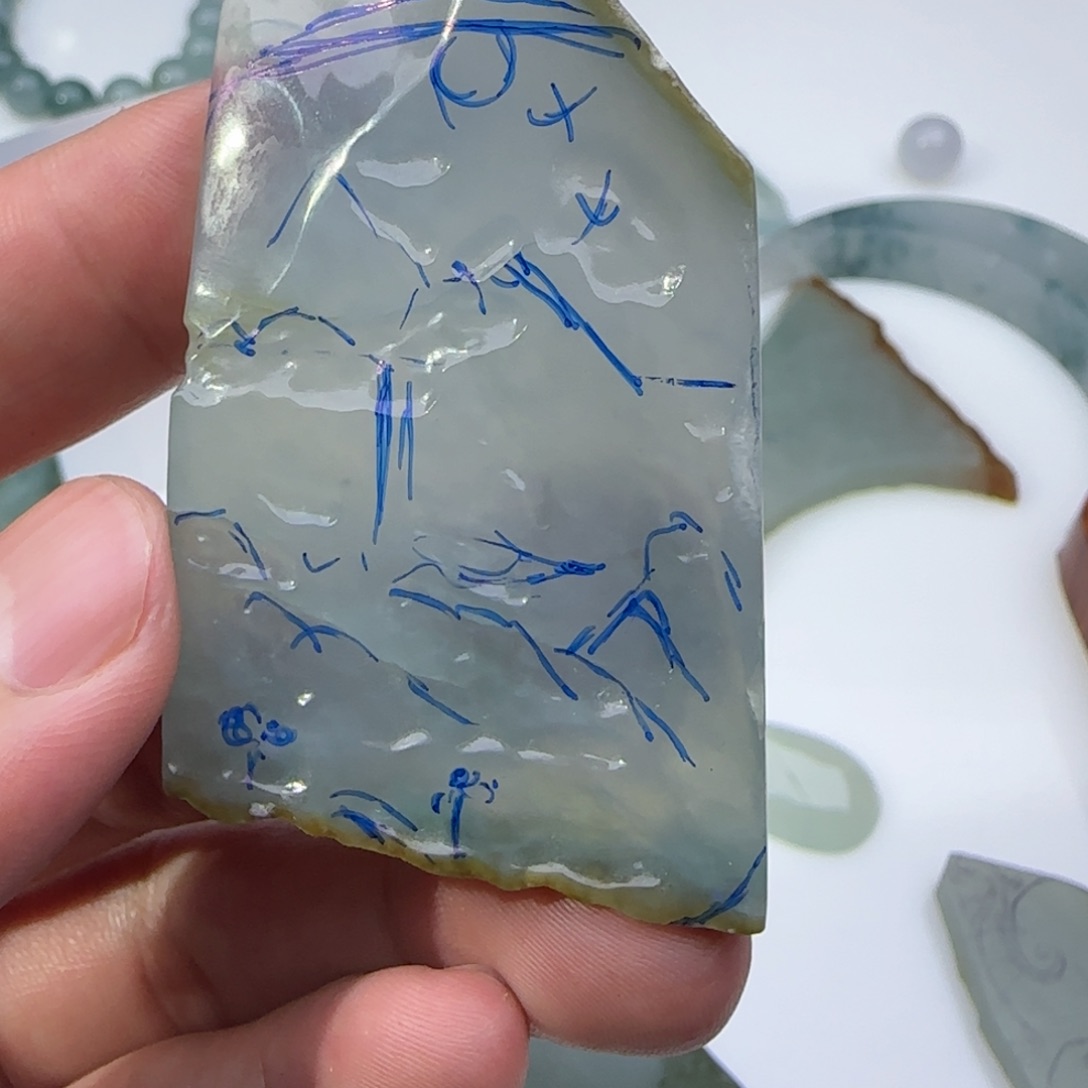 翡翠未镶嵌挂件【****丹
