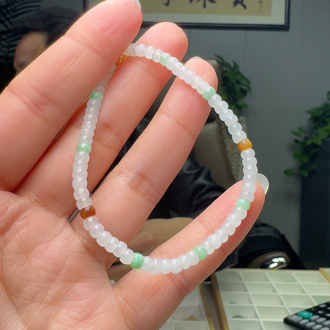 翡翠未镶嵌手链天然