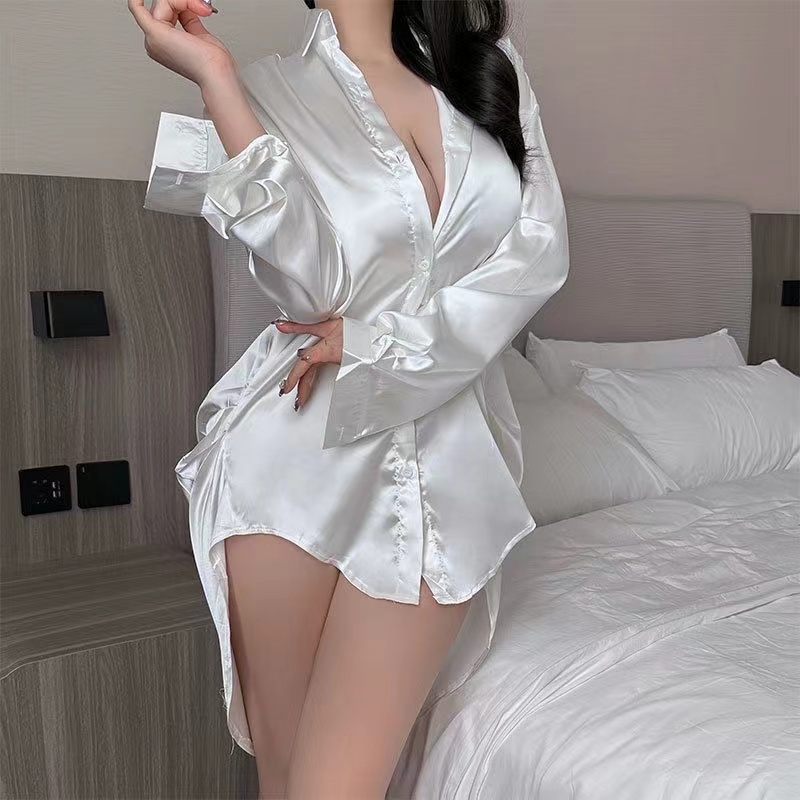 【BF睡裙】男友风纯欲性感睡裙宽松高定春夏居家透气网红衬衫风