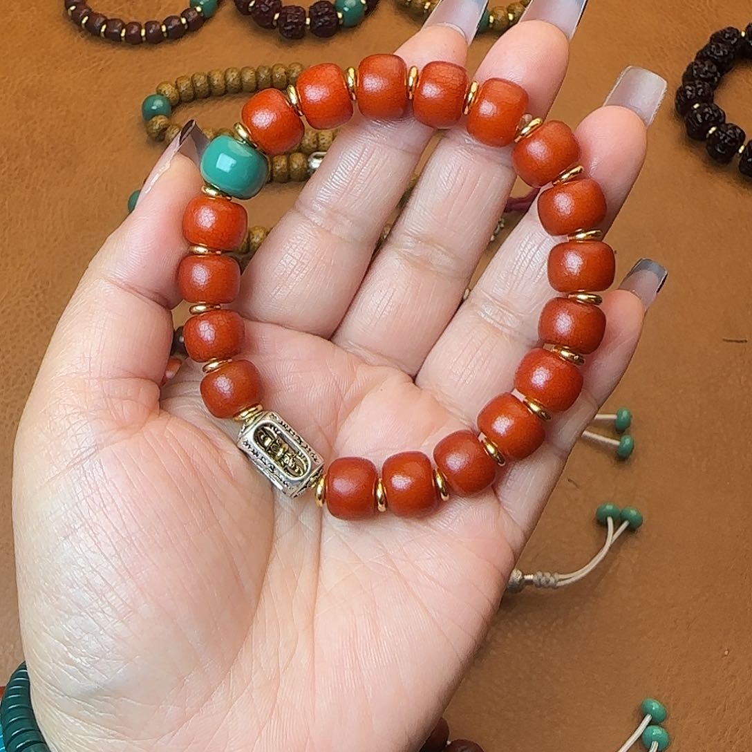 星月菩提吊坠菩提根手串