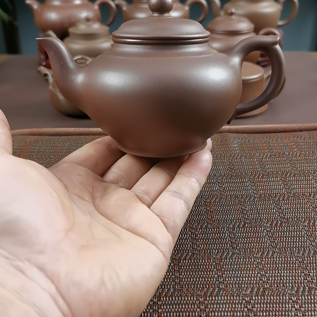 茶壶紫砂紫泥笑樱300CC点搪