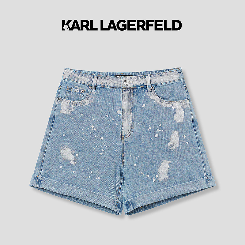 KARL LAGERFELD卡尔拉格斐2025夏季新款牛仔短裤老佛爷M22L1112