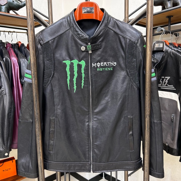 ZXT男士真皮皮衣西班牙进口胎牛皮油蜡工艺重工刺绣时尚NY1815