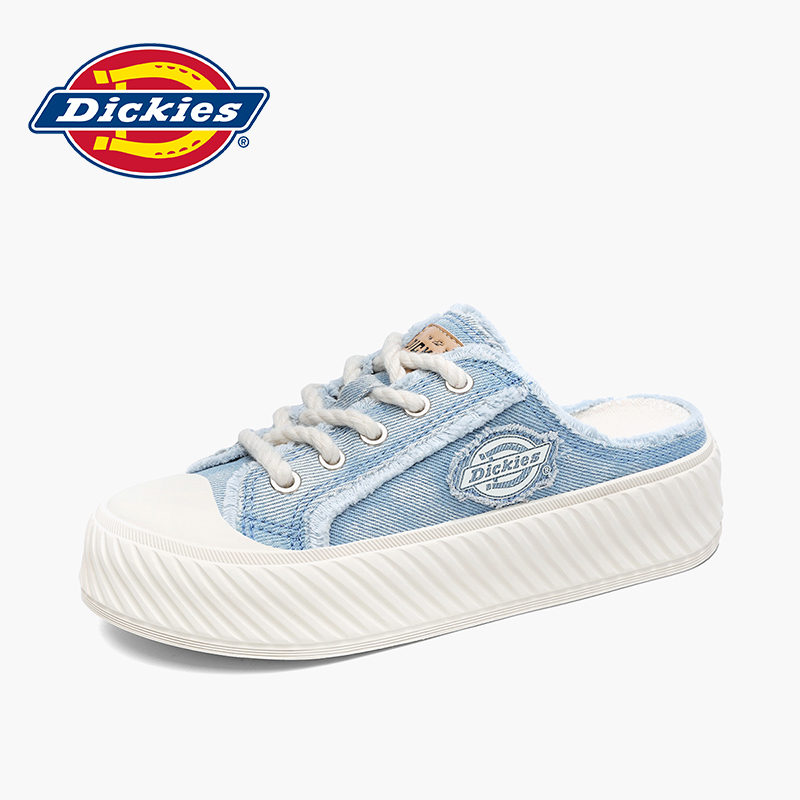 Dickies低帮休闲秋季男鞋百搭情侣一脚蹬时尚半拖ins透气帆布鞋