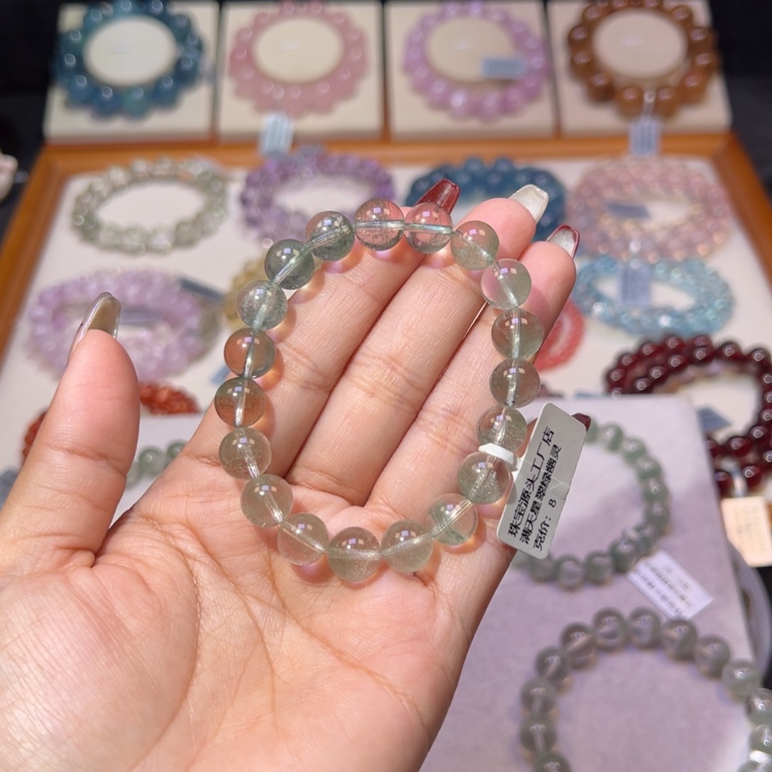 水晶手串未镶嵌?****意翠幽灵9.8m m