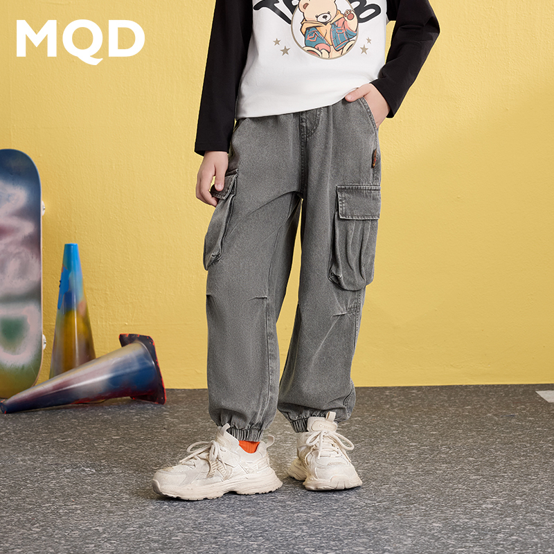 MQD童装男童25春新品户外露营登山工装风中大童休闲裤9651W1531