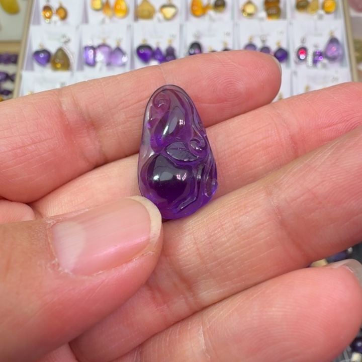 紫晶颈饰银S925镶嵌卡*拉吊坠