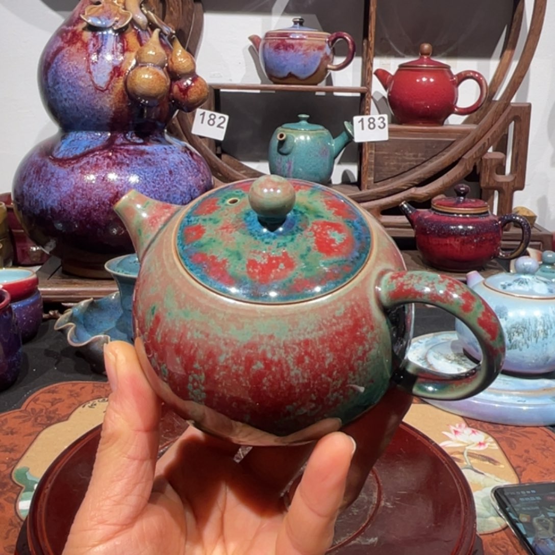 志***方中国神后钧瓷茶器