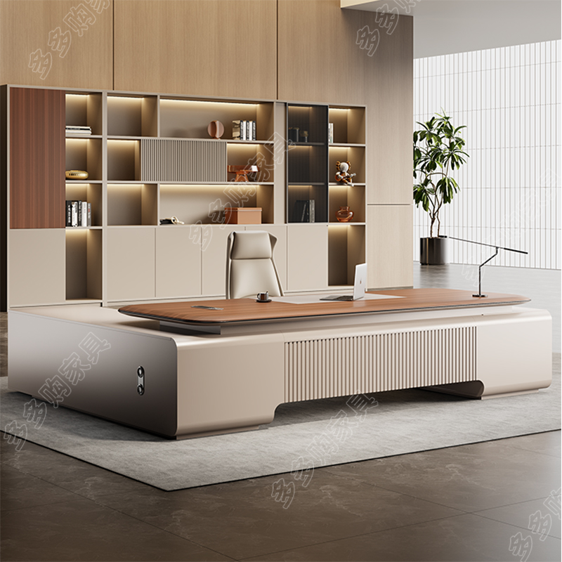 办公桌老板桌椅组合简约现代轻奢高级感领导董事长办公室总裁班台