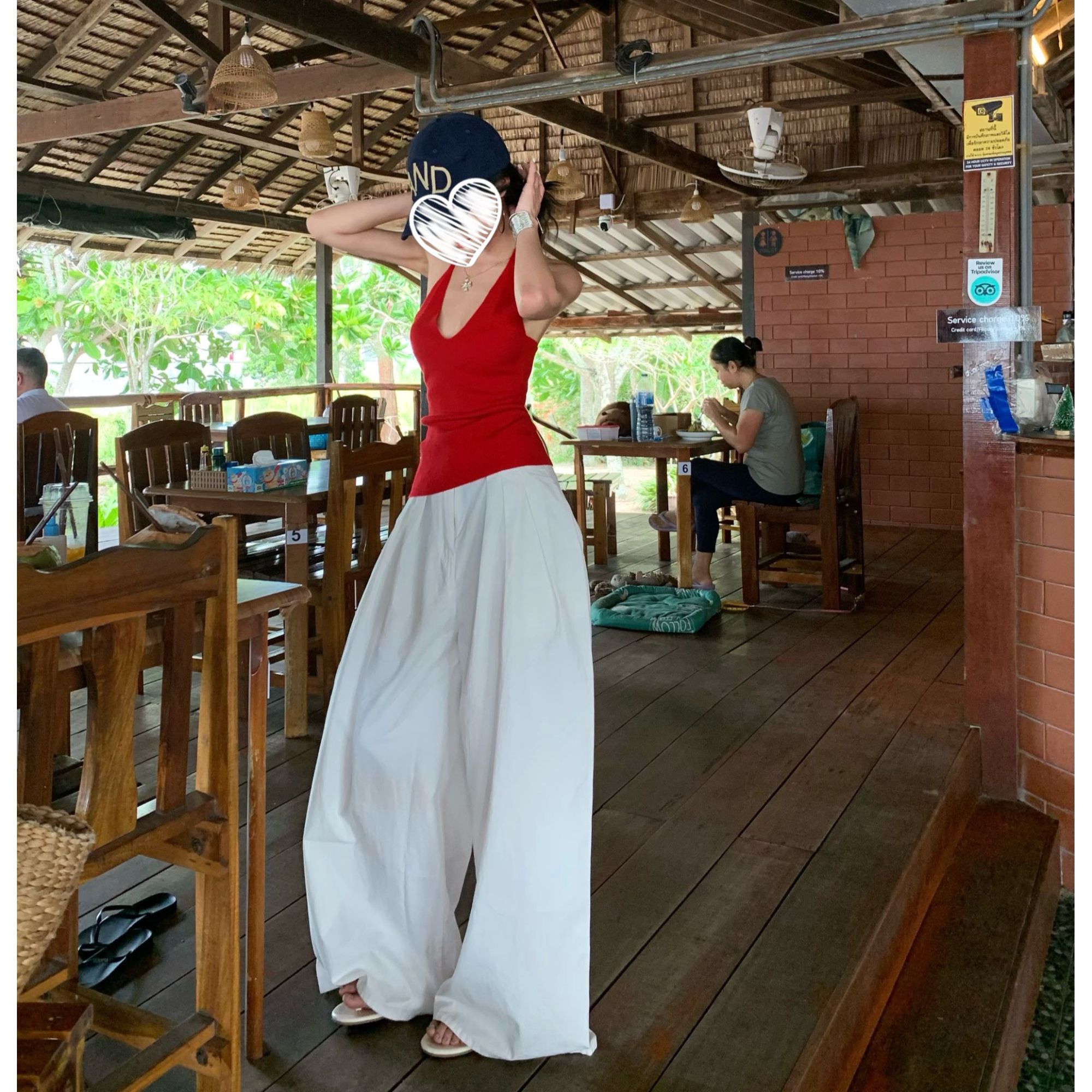 新款白色休闲裤女夏季2025高腰垂感长裤百搭宽松阔腿裤直筒拖地裤