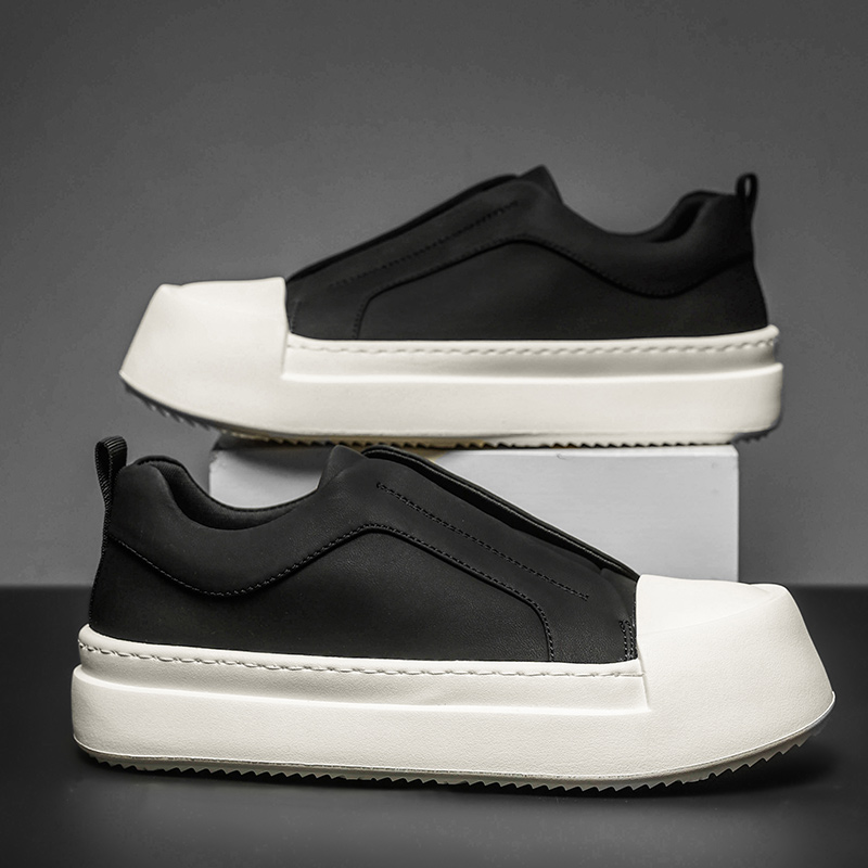 6618男士轻奢手工潮鞋厚底复古英伦风时尚板鞋增高轻便透气面包鞋