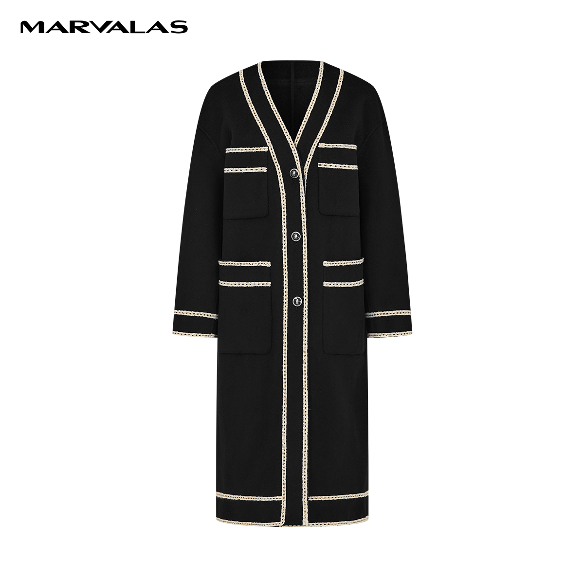 【力力淘】全羊毛外套2023冬季长款双面呢大衣女M426307037