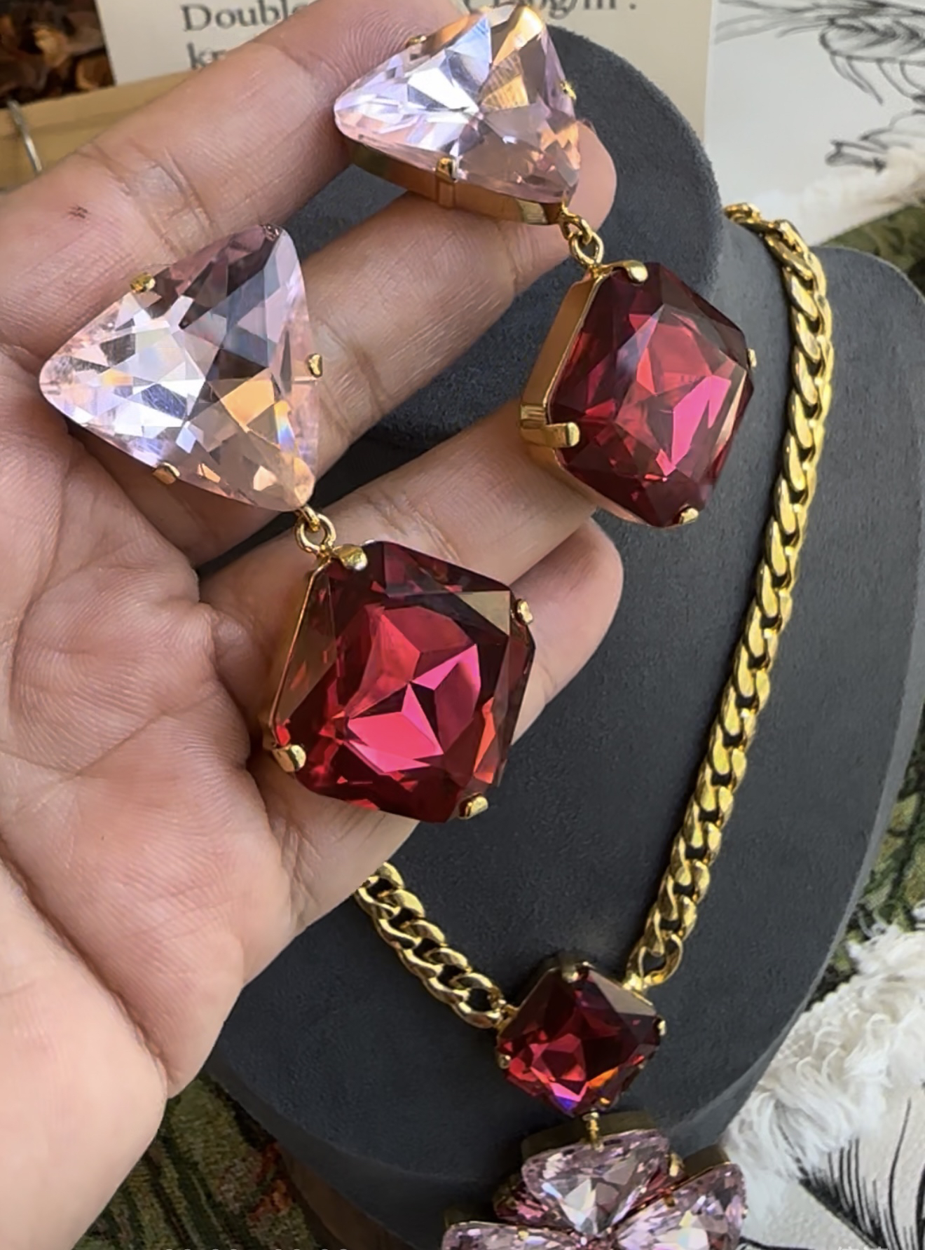 铜合金耳饰 德国工坊红扫肩耳环时尚轻奢【正品中古】4