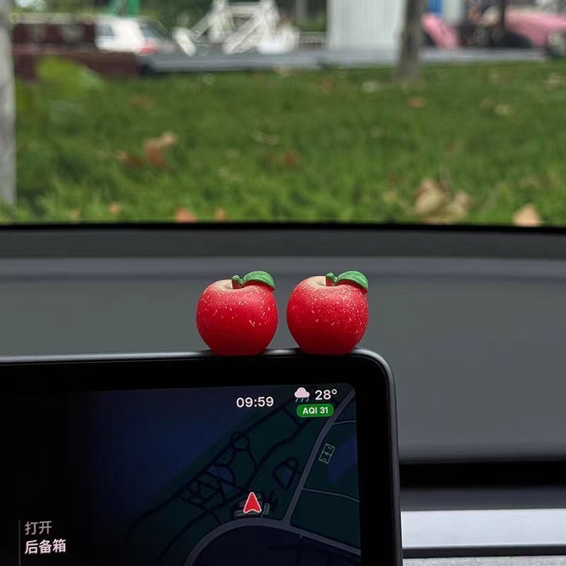 新款平安苹果水果仿真果车汽车可爱摆件中控台车载装饰挂件装饰品