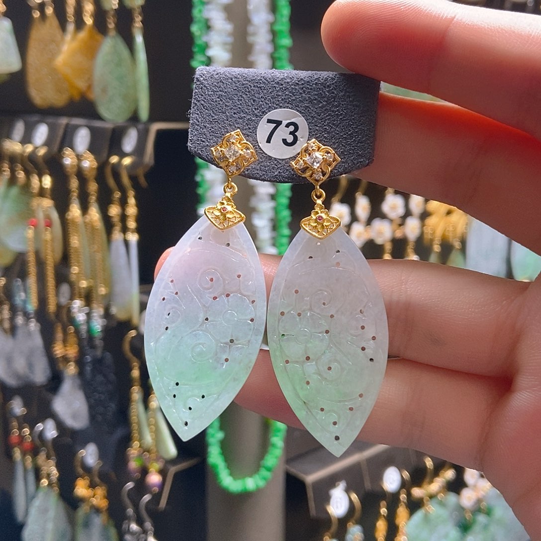 翡翠未镶嵌耳饰翡翠