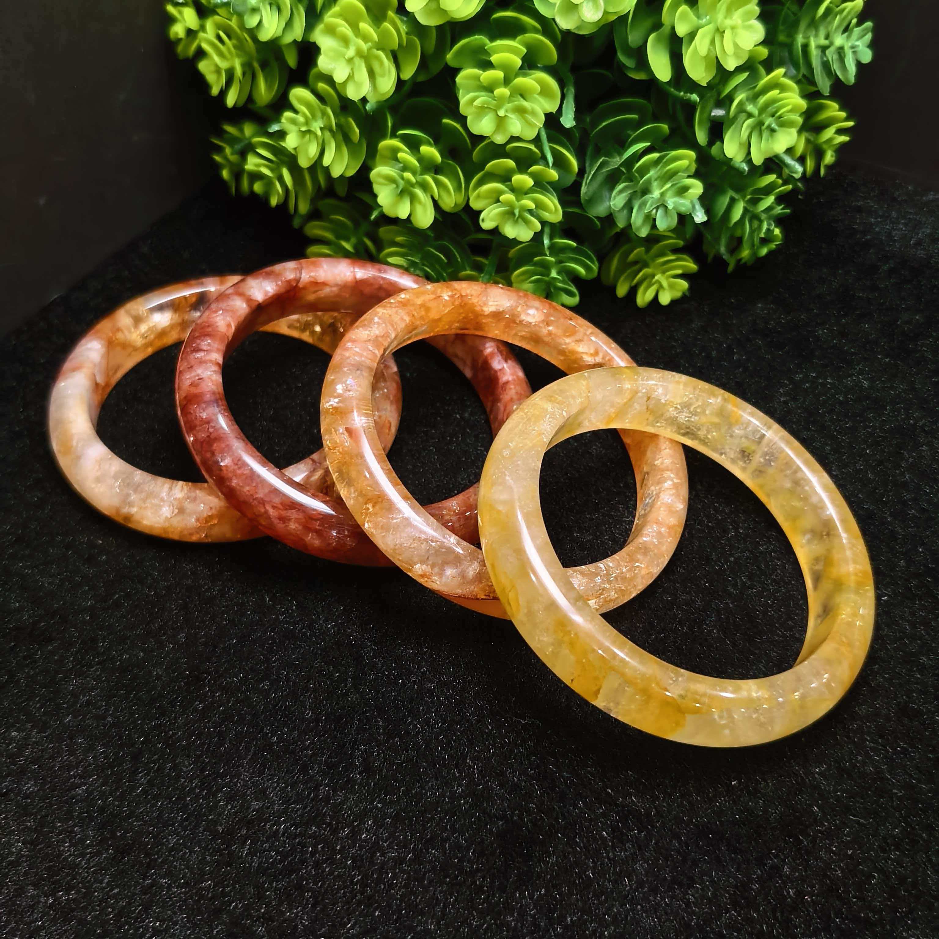 C3883【东齐珠宝】极光47金丝红黄水晶手镯配礼盒-多样性发只发一件