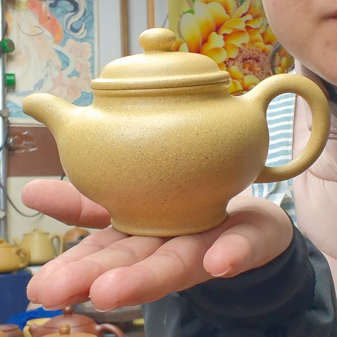 山***谢紫砂茶壶掇只泥料墨绿容量220cc