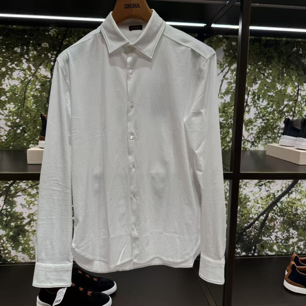 代 Z e g n a 100棉白色长袖polo衫