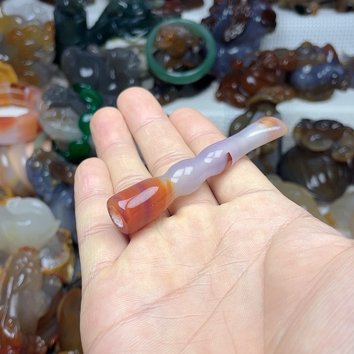 玛瑙/玉髓烟嘴未镶嵌