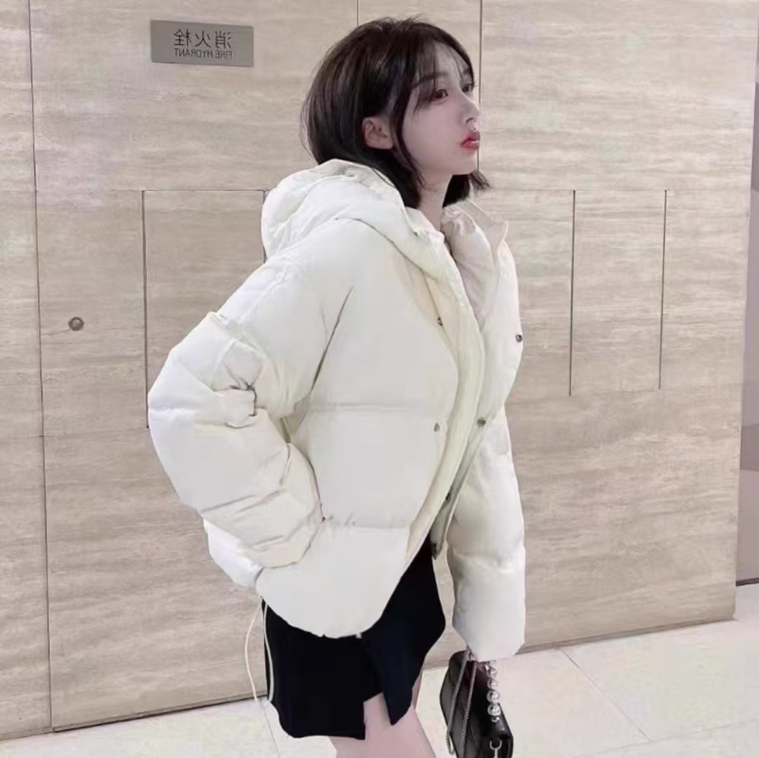 冬装新款厚绒羽绒服连帽外套短款8164款