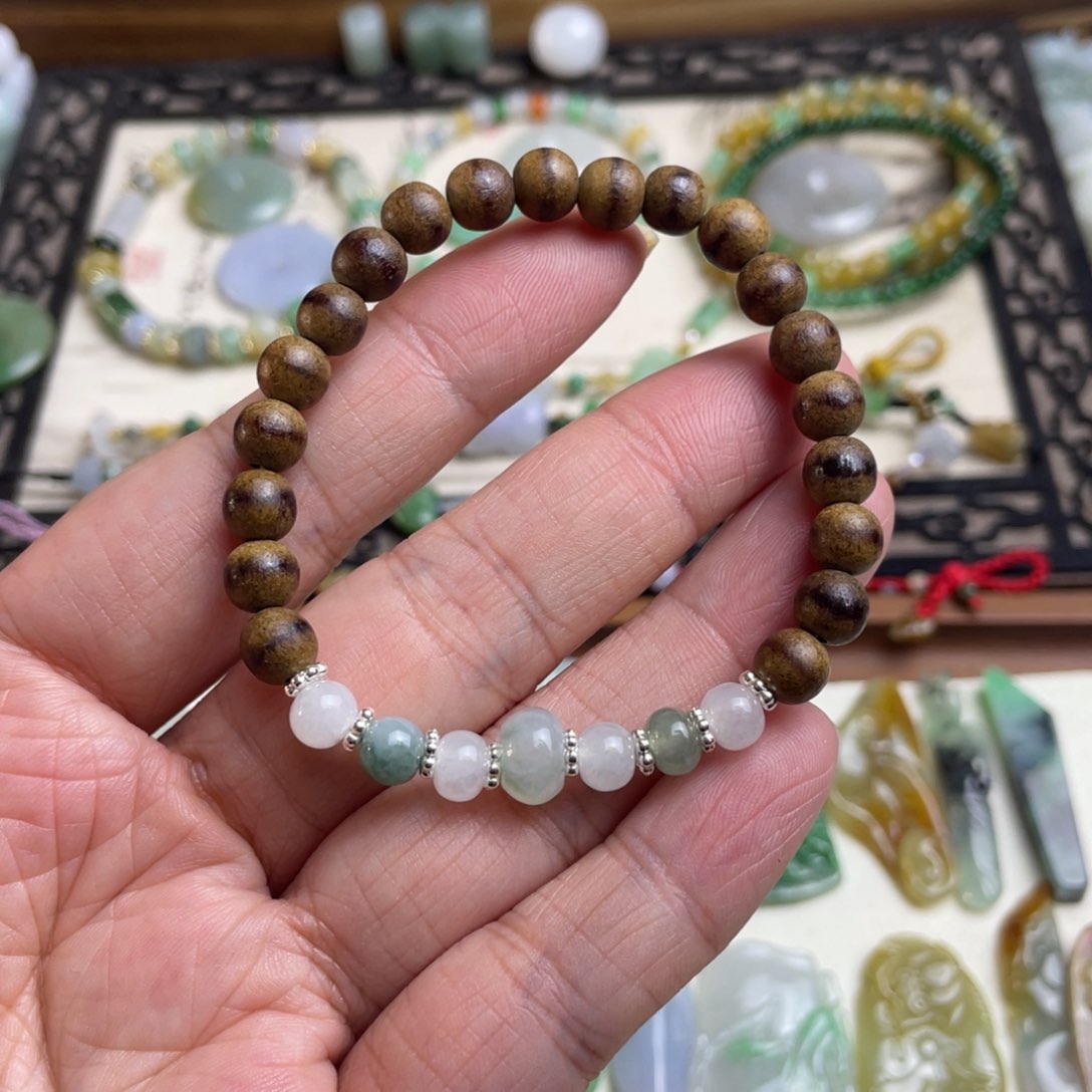 翡翠手链未镶嵌多宝手链