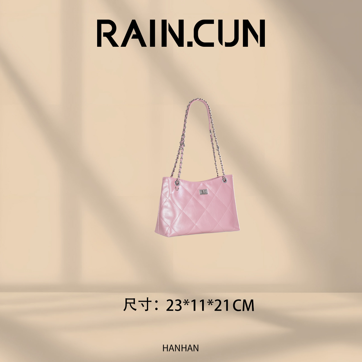 【尚恩CC】GQ-8873-荧光粉 轻奢时尚复古气质百搭单肩腋下女包