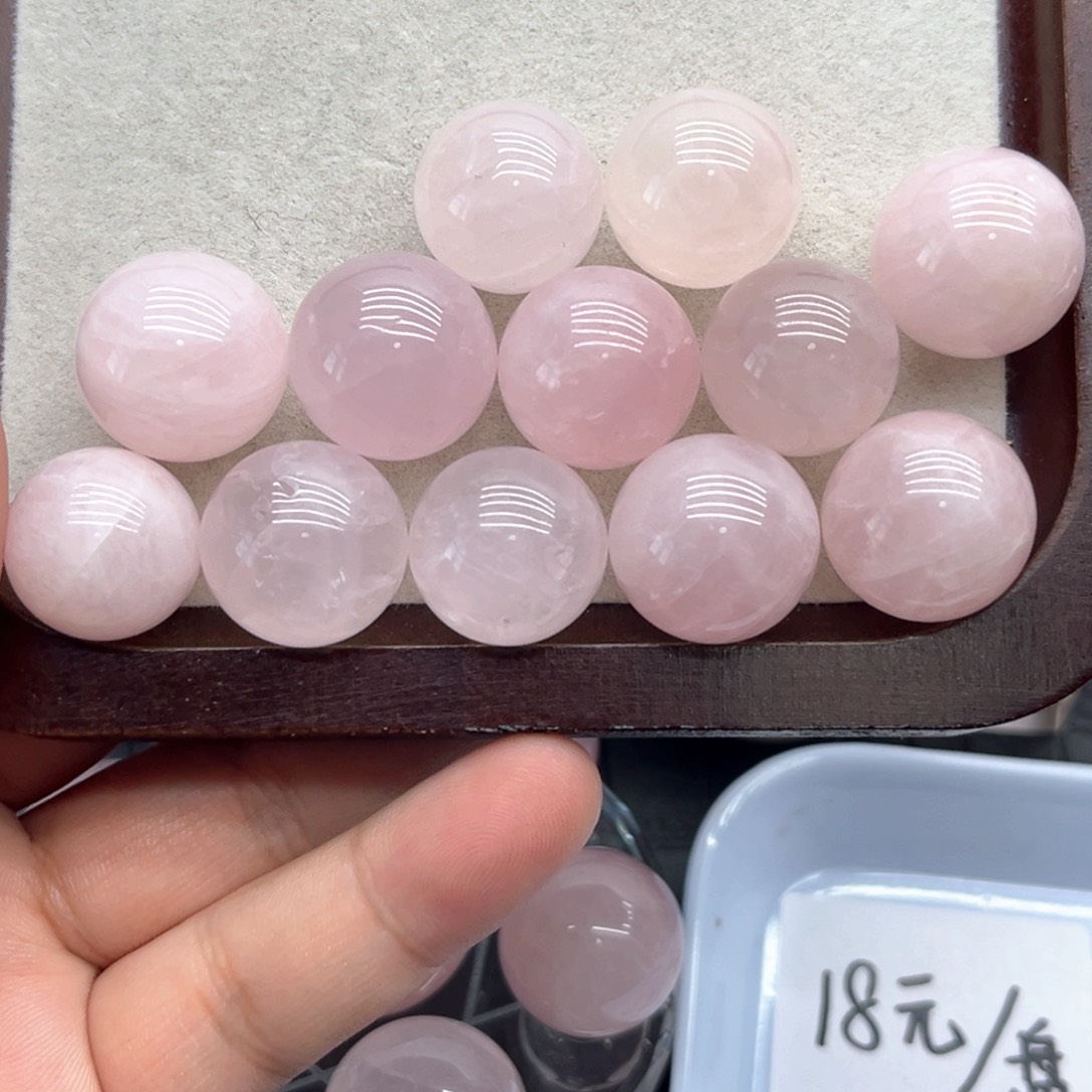 水晶珠宝半成品未镶嵌3 粉水晶球19mm