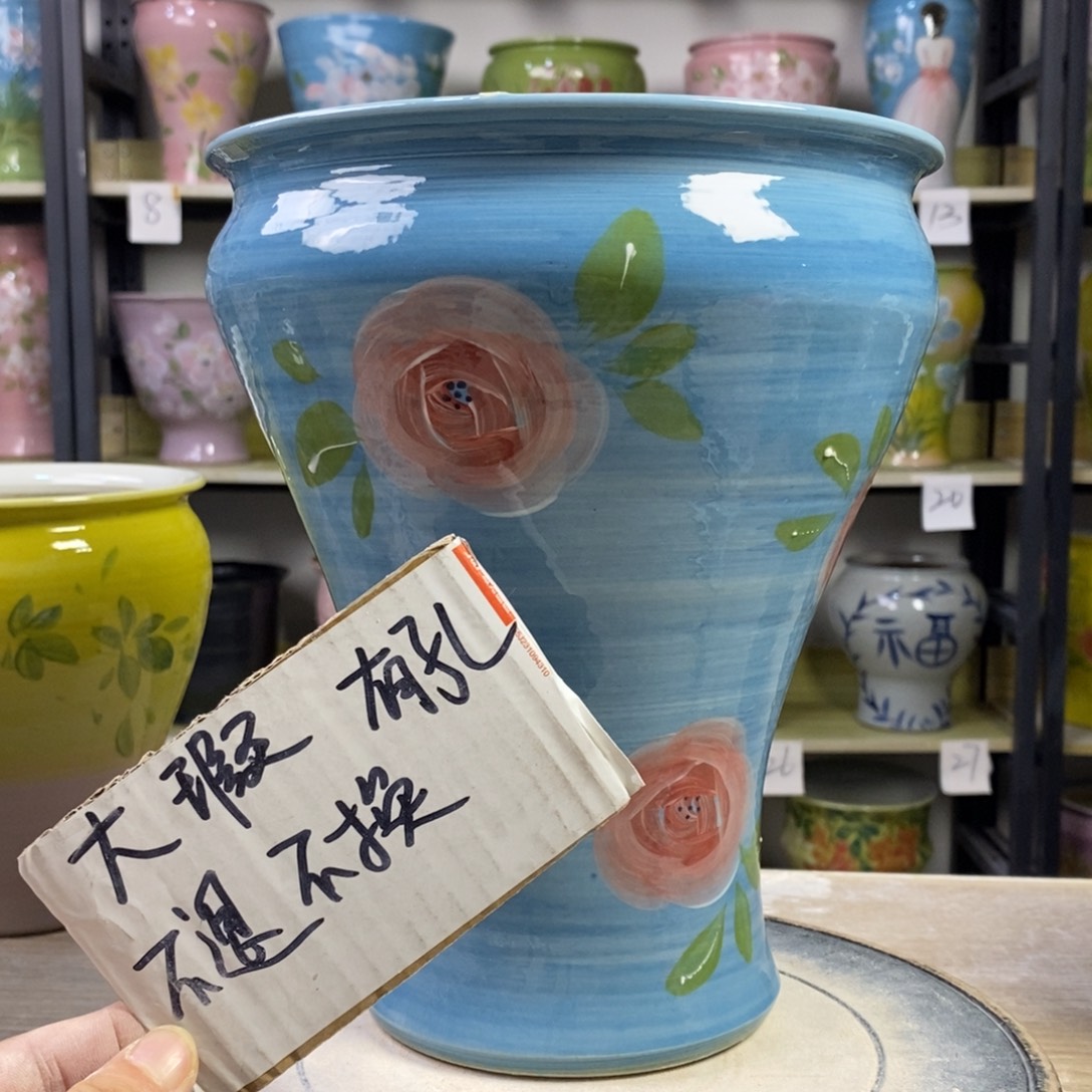 景德镇手工手绘陶瓷花盆