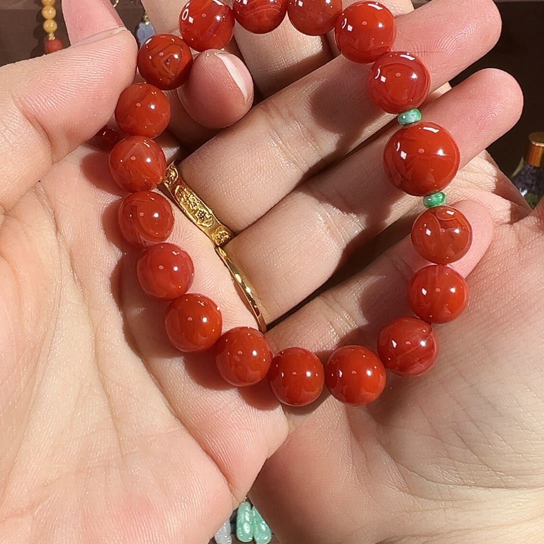 南红玛瑙手链未镶嵌