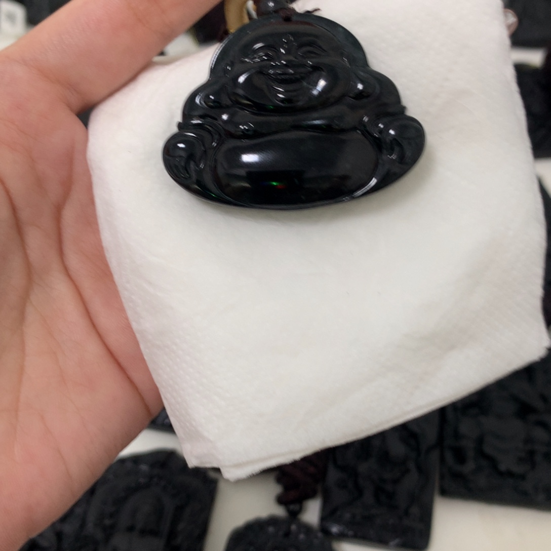 翡翠未镶嵌挂件天然缅甸a货钢琴黑挂件