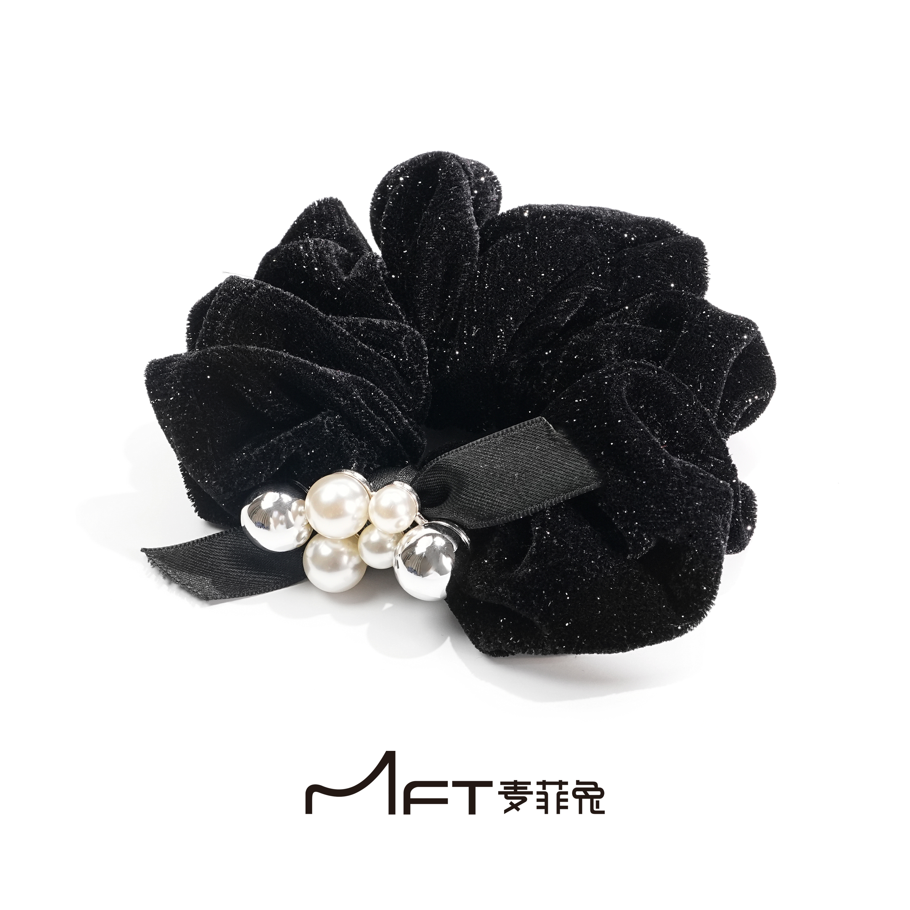 芙光发圈星光点点丝绒秋冬新款大肠发圈优雅气质丸子马尾发饰发绳