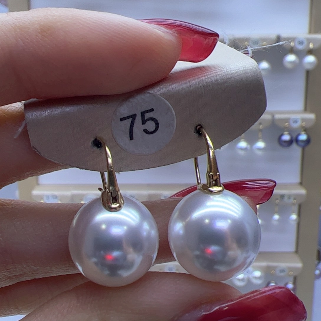 淡水珍珠耳饰18K金镶嵌