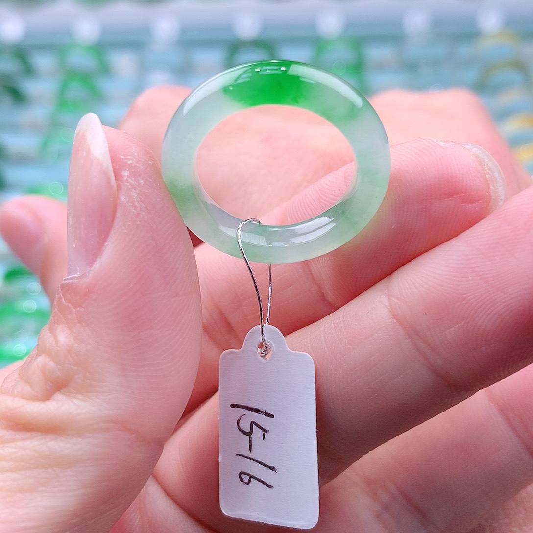 翡翠戒指未镶嵌计****化A货缅甸翡翠