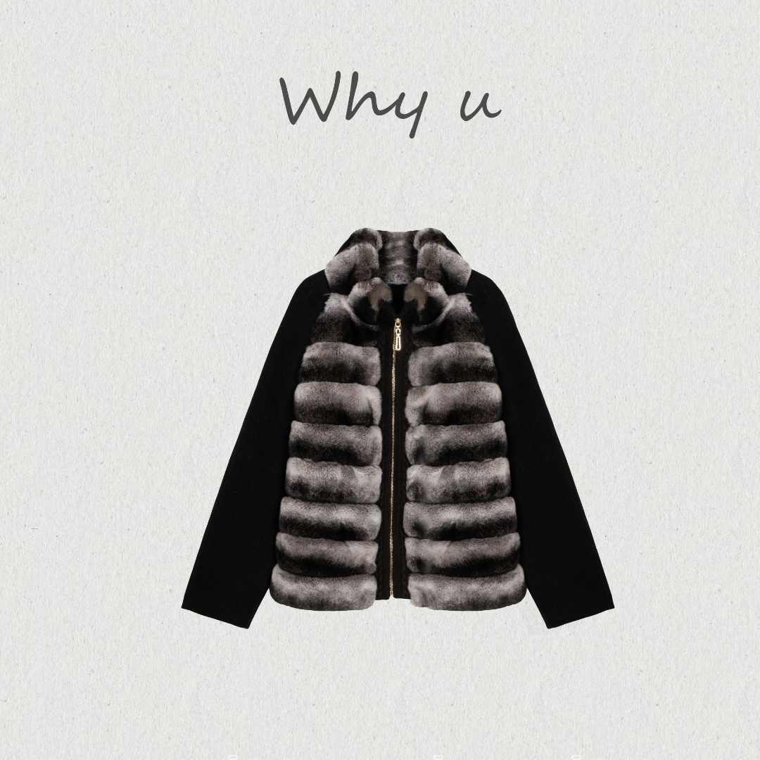 WHY U-25AW进口獭兔毛皮草大衣外套【赫凡】