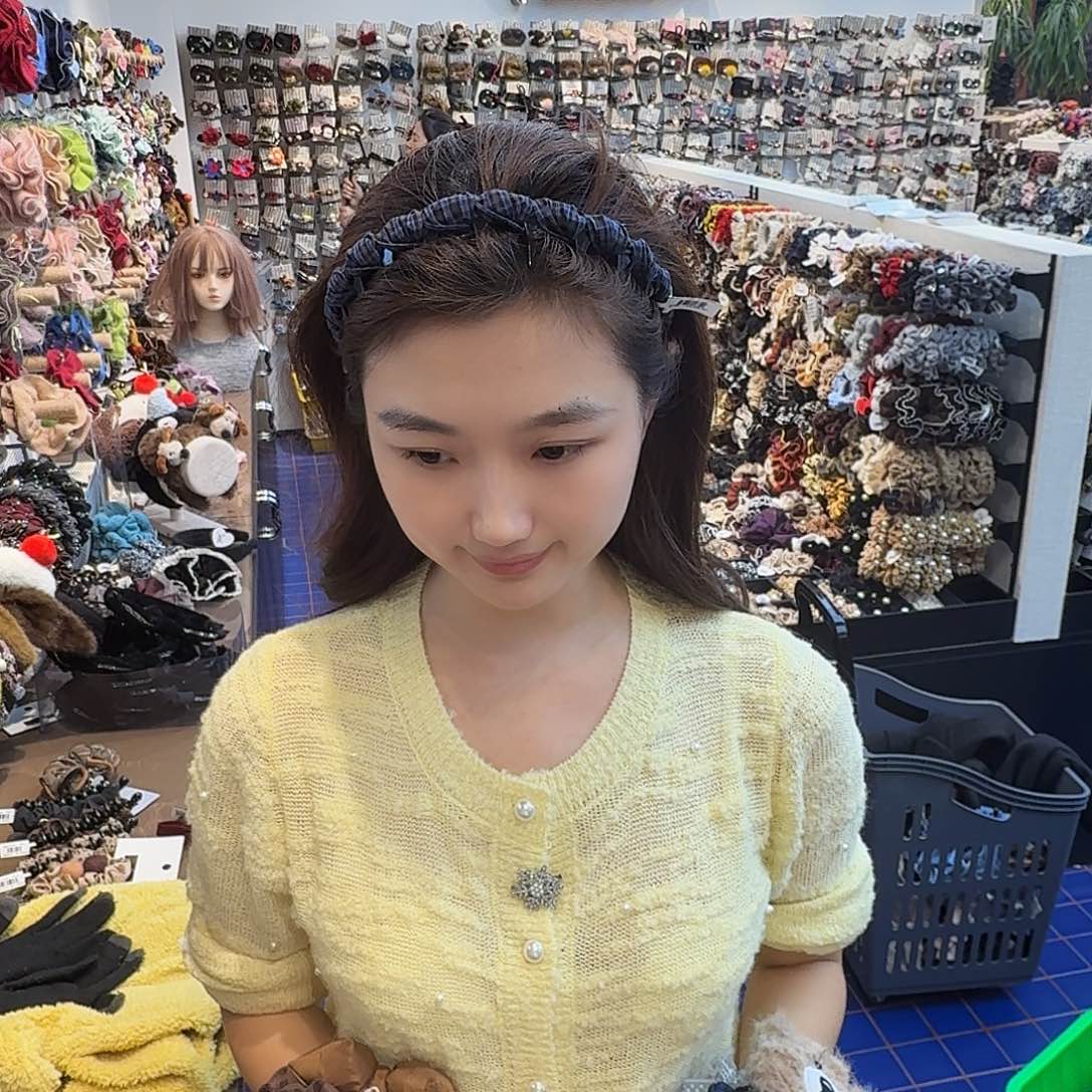 皮质非金属净版格子发箍177