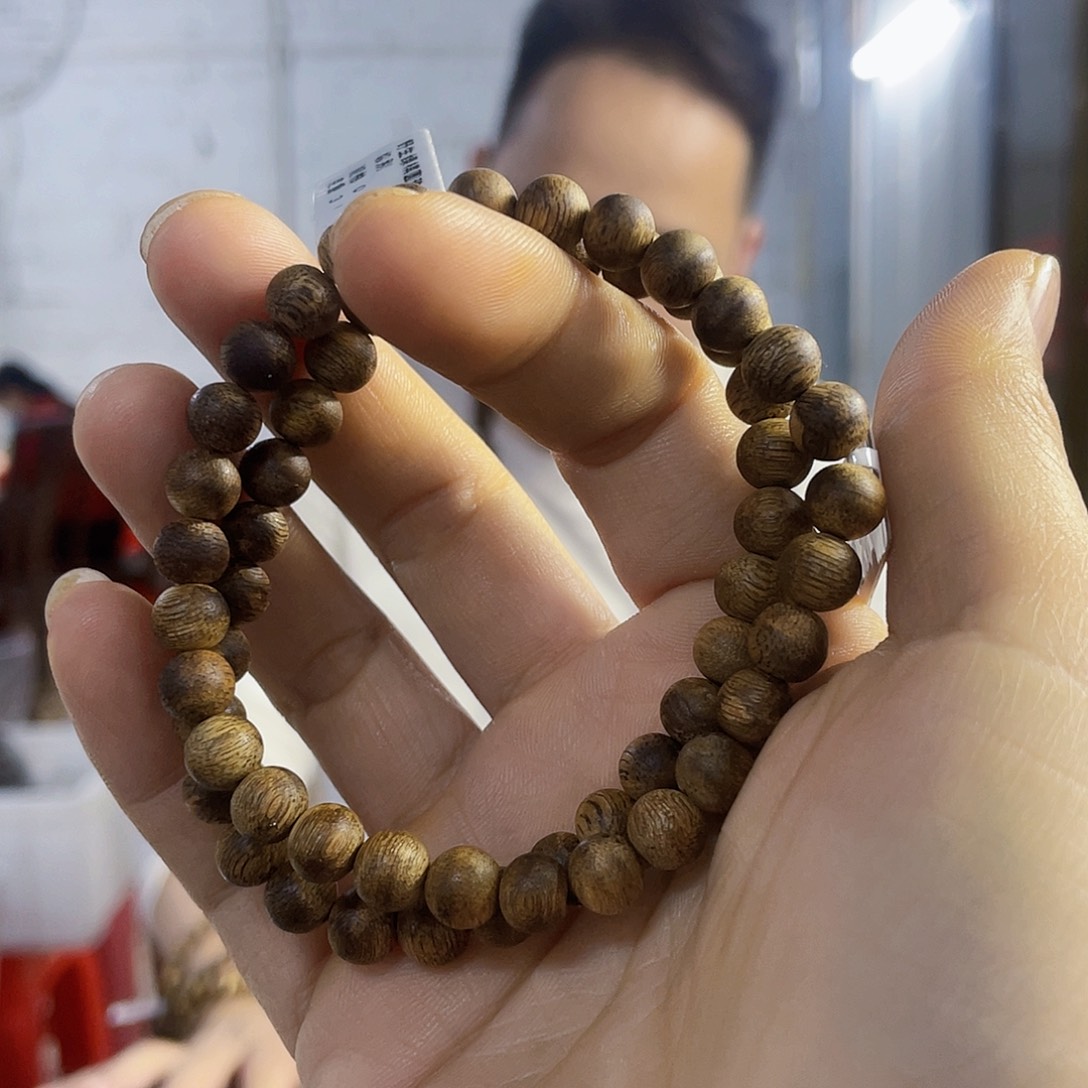 沉香手串野生绿棋圆珠单圈0.7/3克多样性发一