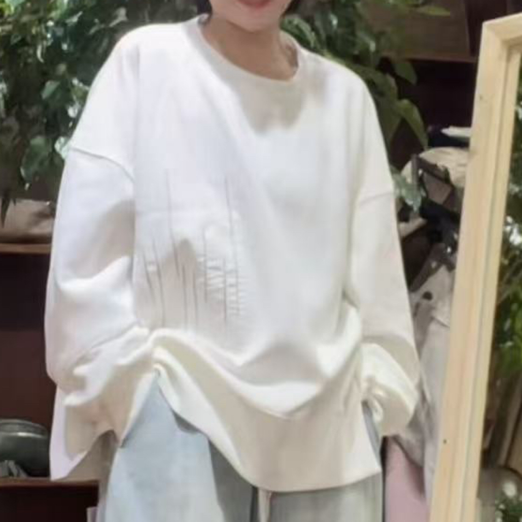 打底衫圆领春秋卫衣拼接简约上衣